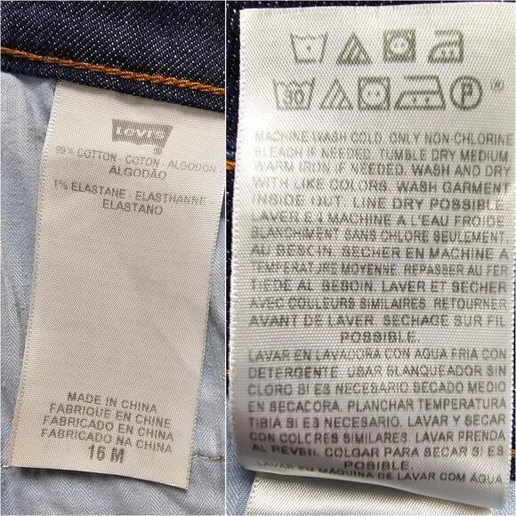 Levi's Slight Curve (529) 16 Curvy Bootcut Jeans Dark Wash Mid Rise Stretch Plus - Picture 10 of 10